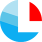 logo rond bleu rouge infographiste