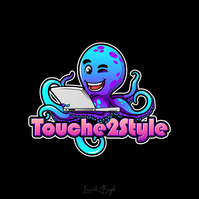 logo mascotte pieuvre touche2style